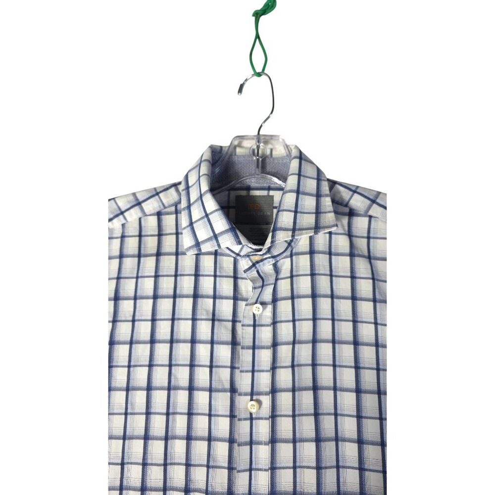 Thomas Dean Men's Long Sleeve Plaid Button-Up Shirt Size L - Picture 3 of 9